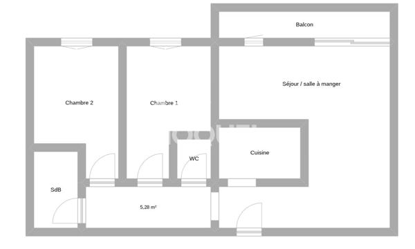 Appartement 3 pièces 62.58 m²