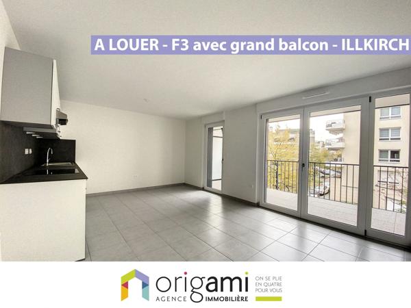 ILLKIRCH - Agréable 3P avec grand balcon