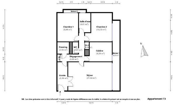 Appartement Boulogne Billancourt 3 pièce(s) 70.40 m2
