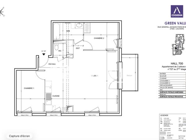 Location Appartement 3 pièces 71.94 m² - Louviers 27400