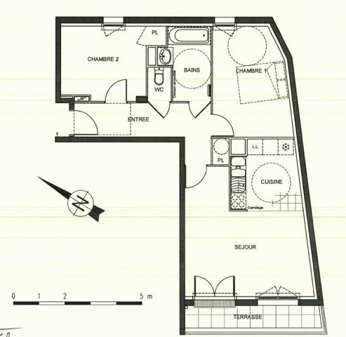 Appartement 62m² Nantes Longchamps 2 chambres
