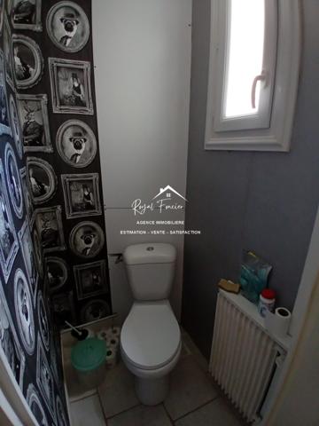 Vue sur l'espace extérieur, avec son chalet en bois de 20 m2 et sa belle terrasse