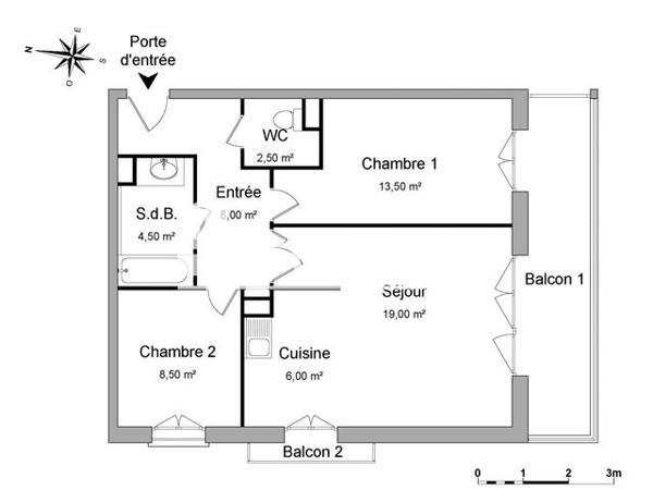 Location Appartement 3 pièces 62 m² - 8 AVENUE DE LA REPUBLIQUE Fontenay Le Fleury 78330