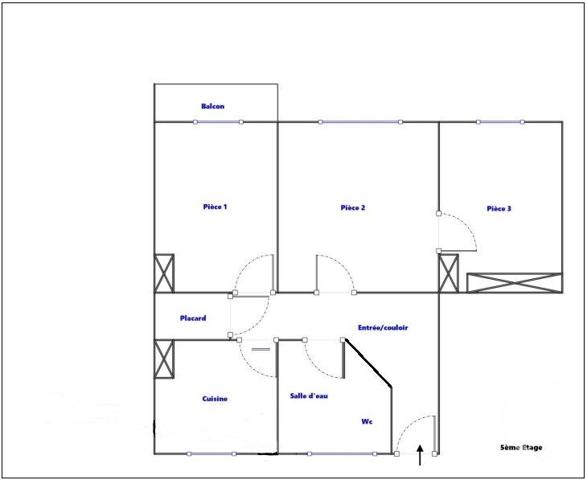 Appartement F3 à vendre  3 pièces - 52,41 m2 MONTROUGE - 92