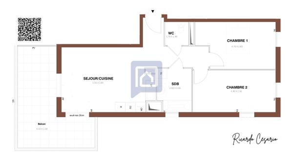 Pontivy - Opportunité à saisir : T3 moderne avec extérieur et parking