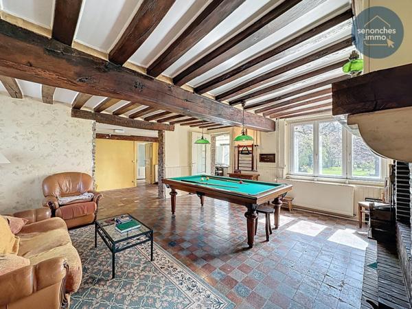 Longère fin XIXe siècle à vendre à Manou – Maison familiale avec grand terrain, étang et accès gare La Loupe