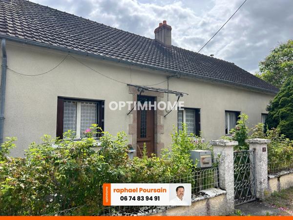 Maison à vendre 4 pièces LUSSAC LES EGLISES (87) sur grand jardin clos proche ruisseau.