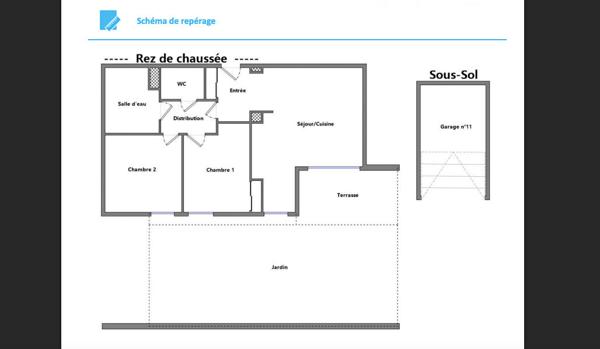 Rez-de-jardin sur cour - Vernay - Commerces - Garage - Résidence récente