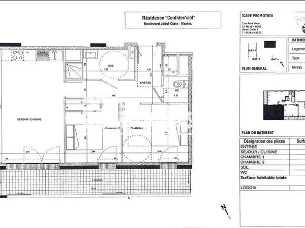 Location Appartement 3 pièces 59 m² - 67 BOULEVARD JOLIOT CURIE Nantes 44200