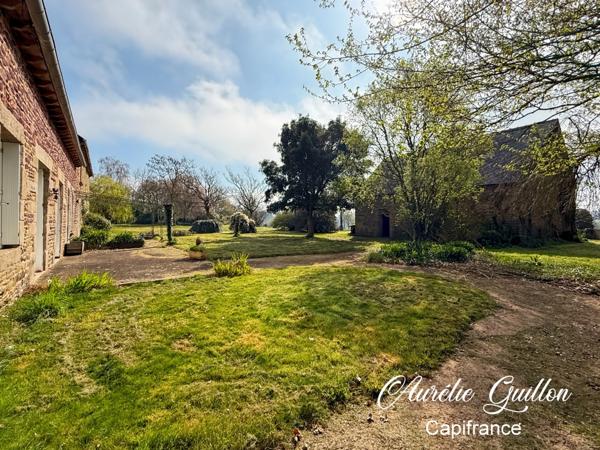 En exclusivité : Charmante longère en pierre avec dépendance et grand terrain de 4 500 m2 arboré, à 5 min de Mauron