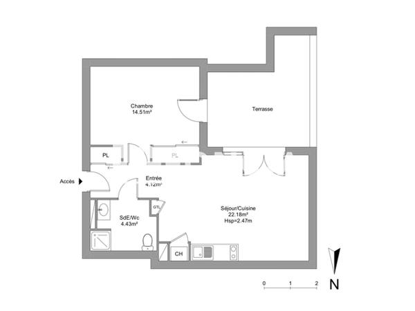 Location Appartement 2 pièces 45.04 m² - 7 rue FLORENCE ARTHAUD Villenave D Ornon 33140