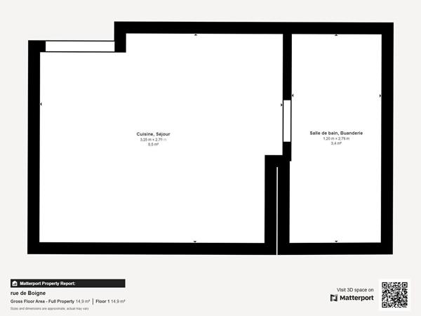 Appartement à louer de 1 pièce de 12.27 m²