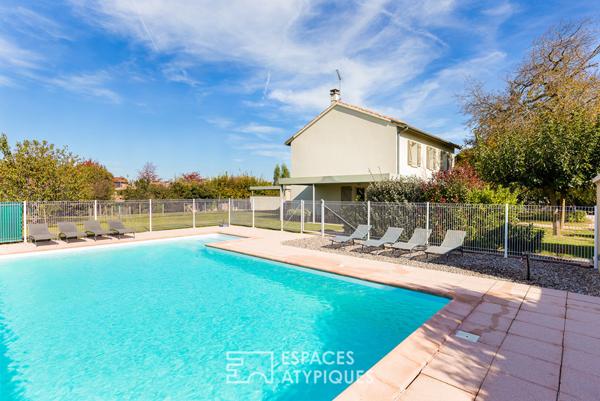 Ferme rénovée avec gîtes et parc arboré à Bas-Pays