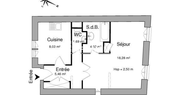 Location Studio 37.48 m² - Chartres 28000