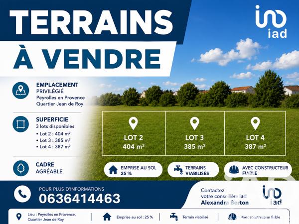 Terrain à vendre 404 m² Peyrolles-en-Provence