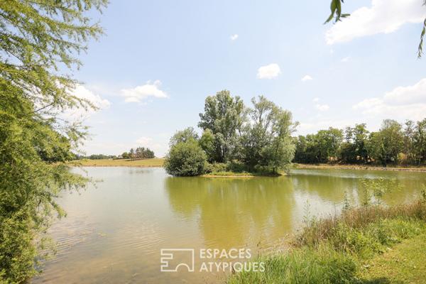 Etangs de pêche dans un parc paysagé de 7 hectares