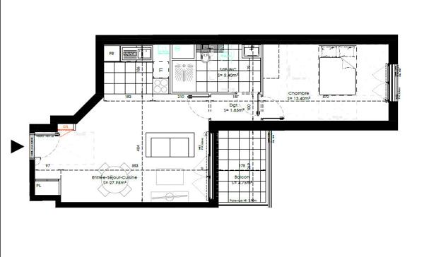 Appartement 2 pièces 50m2 VEFA Avenue Gabriel Péri