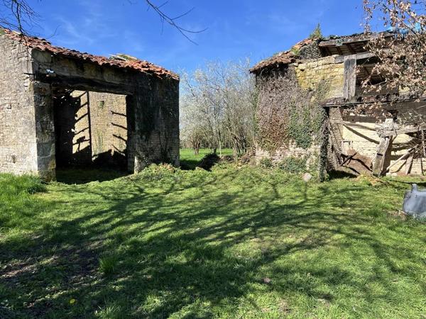 Beau terrain avec dépendances en pierre