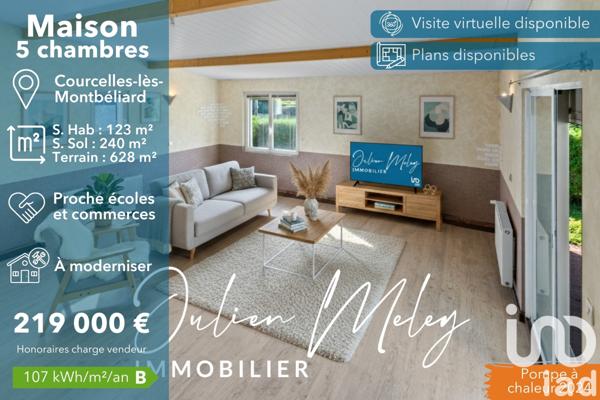 Maison à vendre 6 pièces 123 m² Courcelles-lès-Montbéliard