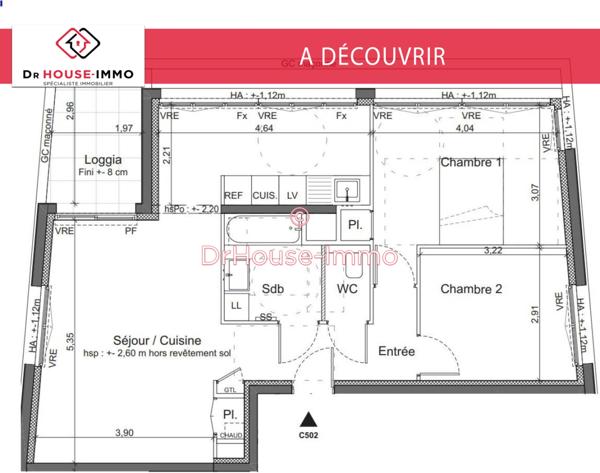 Appartement à vendre 3 pièces de 67 m²
