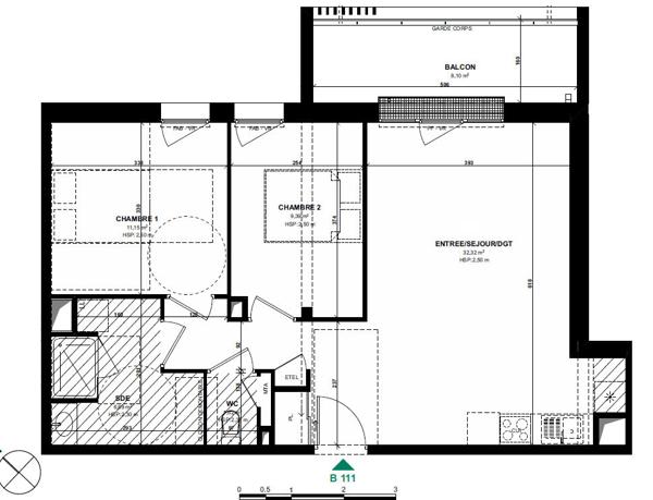 Appartement 3 pieces, Pordic  Centre, Residence Bleuenn