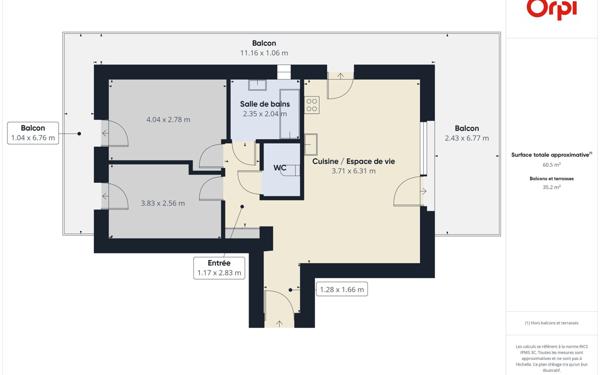 Appartement à vendre    3 pièces • 61 m2 Obernai