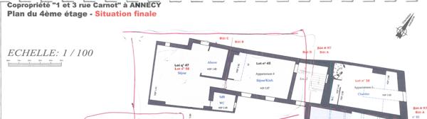 Au coeur de la vieille ville d'Annecy, plateau à rénover en T3
