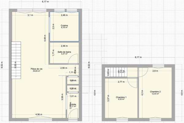 Maison
         3 pièces
        - 72 m² 395 000 € *