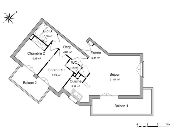 Location Appartement 3 pièces 62.64 m² - 15 CHEMIN DE CERTOUX Saint Julien En Genevois 74160