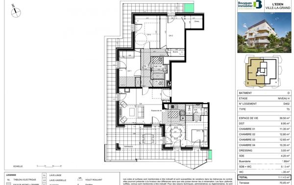 Appartement à vendre 5 pièces 111 m² Ville-la-Grand