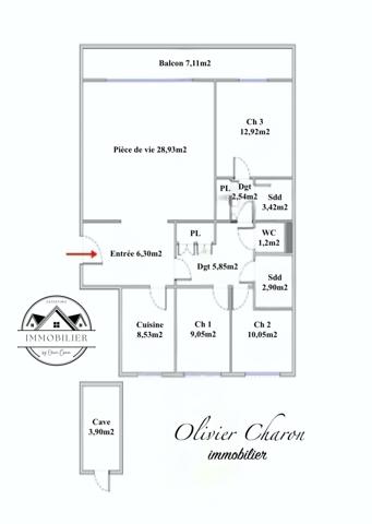 Saint-Germain-en-Laye (78100) Appartement 4P de 92m2 3CH balcon