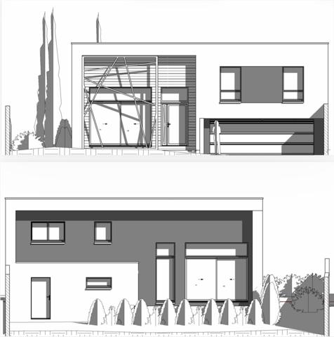 Terrain à bâtir avec projection de maison