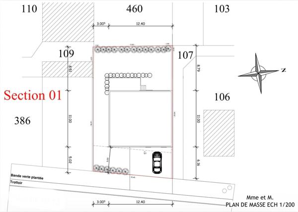 Terrain à bâtir avec projection de maison
