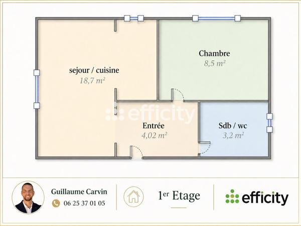 Appartement 2 pièces - 34 m²
