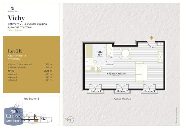 Appartement à louer 1 pièce 35.18m²