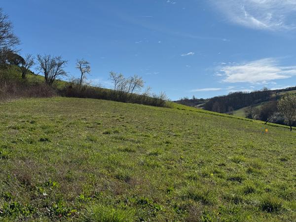 A VENDRE A SAINTE-SUZANNE : TERRAIN DE 1147 m2 VIABILISE AVEC VUE PYRENEES