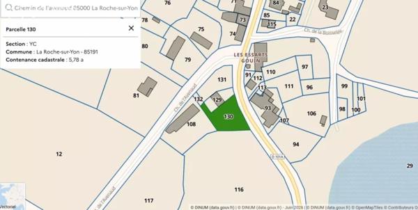 Terrain à bâtir 619 m² – La Blanchardière – La Roche-sur-Yon