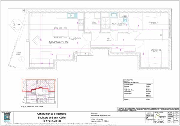 Appartement à vendre    3 pièces • 73,51 m2 Camiers