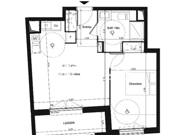 Location Appartement 2 pièces 43.97 m² - RUE GRACCHUS BABEUF/RUE DU 5 NOVEMBRE 1993/RUE CHARLES FOURIER Colombelles 14460