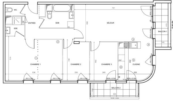Sublime Apt 95m2 + BALCONS - PARKING - Cœur de Ville - BEZONS (95)