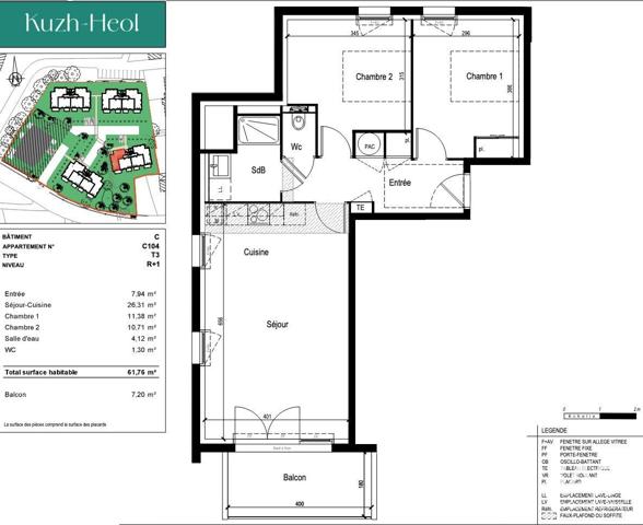Appartement à vendre 3 pièces 62 m² Arzon