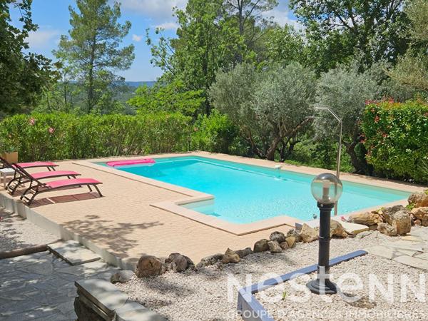 MAISON A VENDRE A LORGUES de 106 m2 de plain pied avec piscine sur un terrain clos de 2676m²