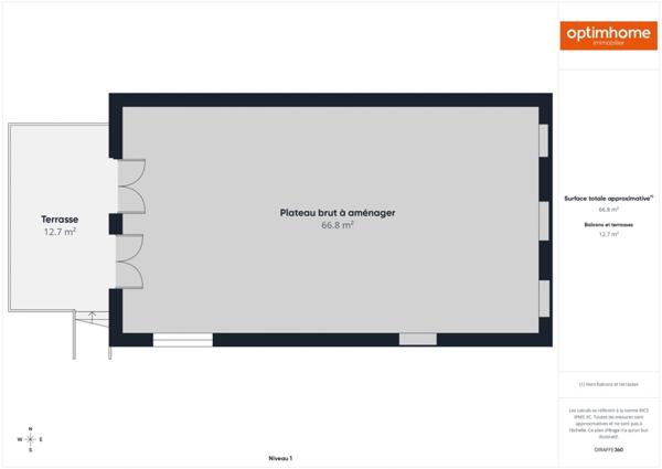 VIENNE – PLATEAU BRUT A AMENAGER AVEC TERRASSE, JARDIN ET STATIONNEMENT