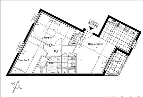 A VENDRE NANTES Hauts-Pavés T3 à rénover - dernier étage - ascenseur - balcon