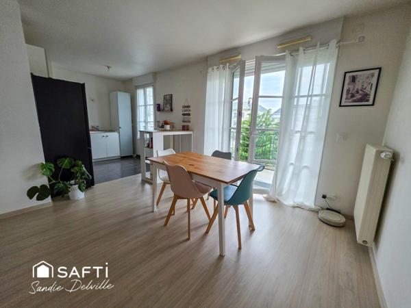 Appartement 3 pièces- 2 ch- 63m²- balcon