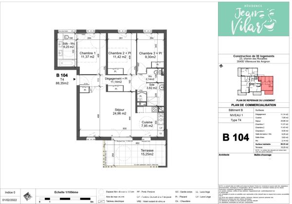 Appartement 88 m² à Villeneuve-lès-Avignon 30400