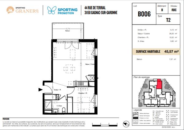 Appartement 2 pièces - 46 m²
