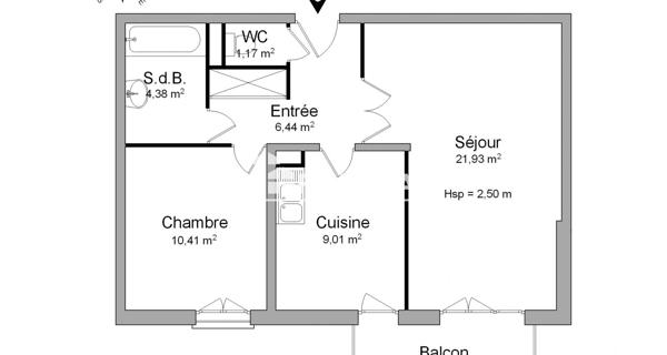 Location Appartement 2 pièces 53.34 m² - Lyon 69009