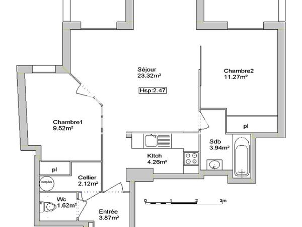 Location Appartement meublé 3 pièces 59.92 m² - LES CEDRES 70 AVENUE VICTOR SEGOFFIN Toulouse 31400