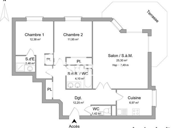 Location Appartement 3 pièces 76.83 m² - 1 AVENUE DE L'ORANGERIE Antibes 06600